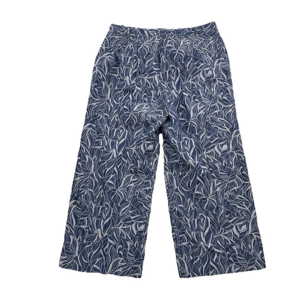 J McLaughlin Morgan Pants 14 Womens Blue Chambray Wide Leg Crop 53-50